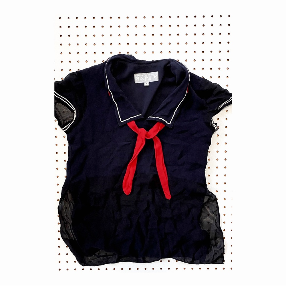 Vintage sailor shirt with sheer hem